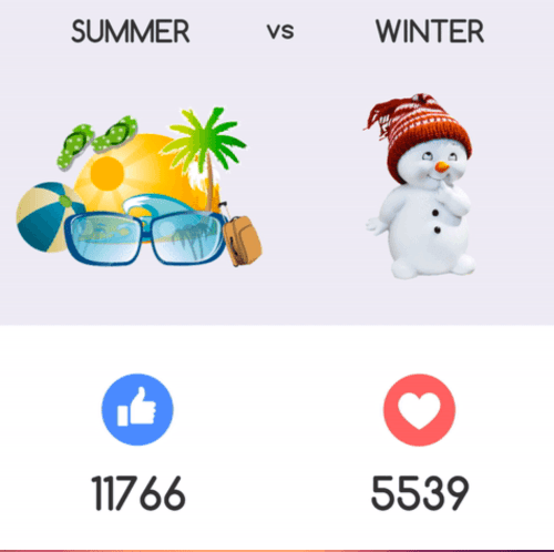 Facebook live reactions poll