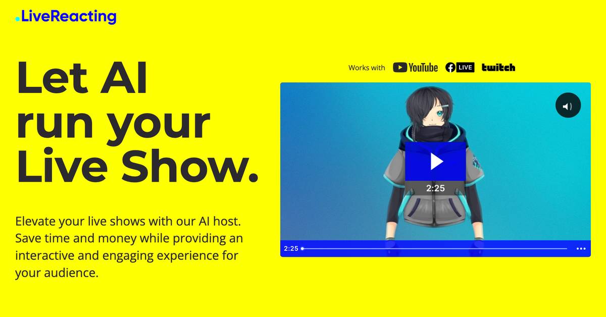 AI Host for your Live Show | LiveReacting