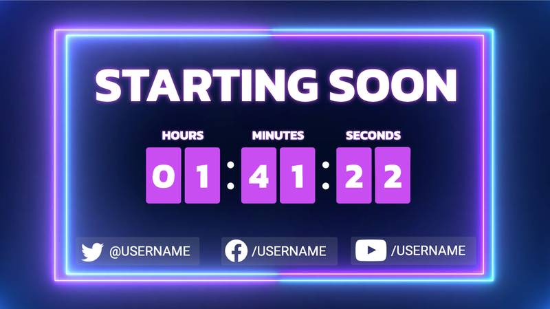  countdown for live stream video before camera