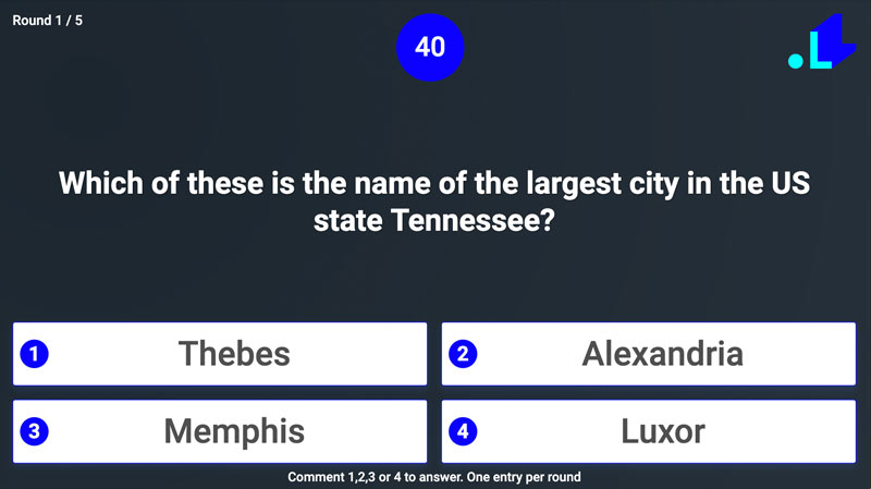 Facebook live trivia game video