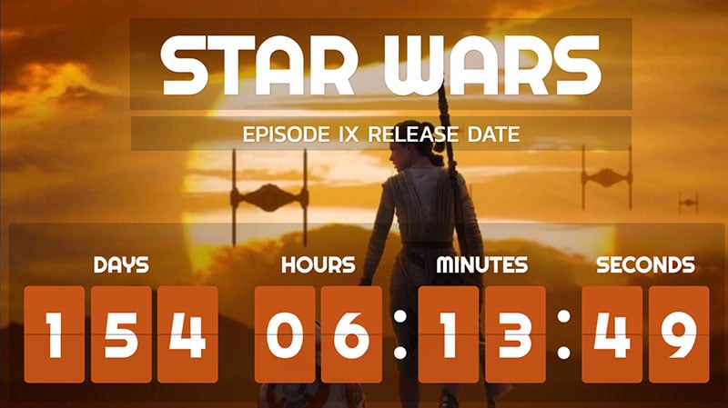  countdown for live stream video