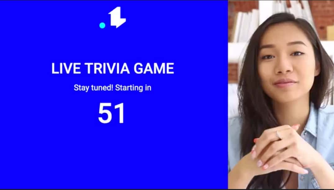 Live video trivia quiz game